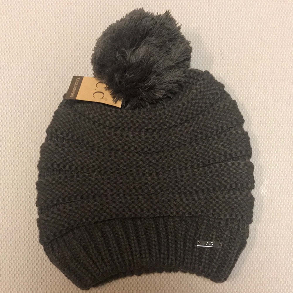 C.C Beanie With Pom In Dark Mocha /Brown - image 1